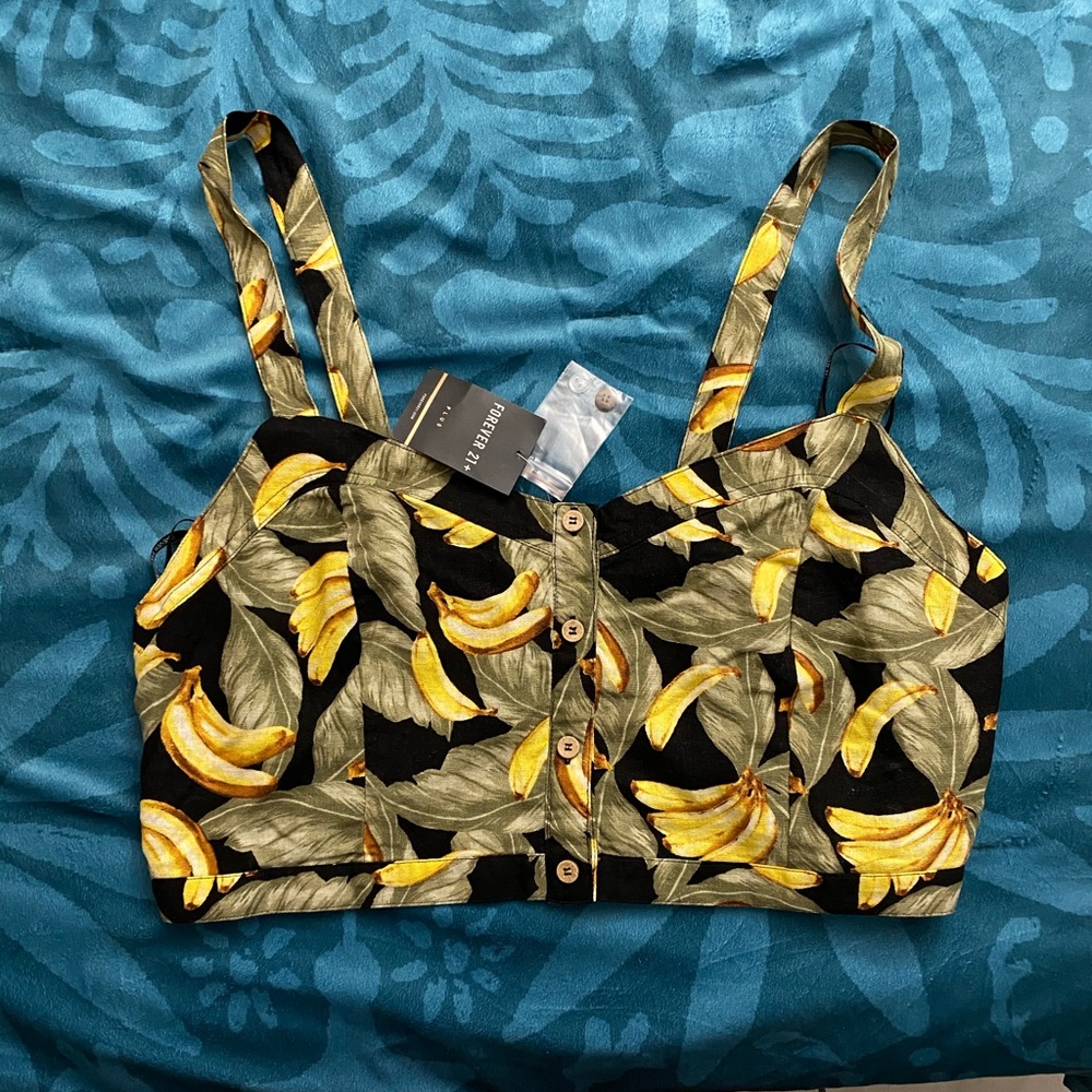 🍌Banana Print Crop Top🌱